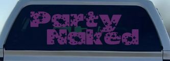 Party Naked Car or Truck Window Decal Sticker (Violet)