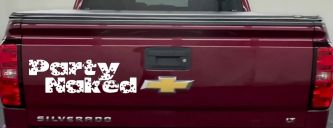 Party Naked Car or Truck Window Decal Sticker (White)