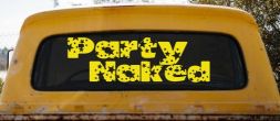 Party Naked Car or Truck Window Decal Sticker (Yellow)