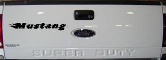 Flaming Mustang Racing Car or Truck Window Decal Sticker (Black)
