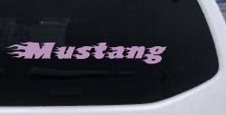 Flaming Mustang Racing Car or Truck Window Decal Sticker (Lilac)