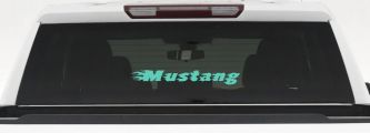 Flaming Mustang Racing Car or Truck Window Decal Sticker (Mint)