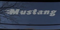 Flaming Mustang Racing Car or Truck Window Decal Sticker (Telegrey)