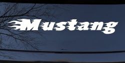 Flaming Mustang Racing Car or Truck Window Decal Sticker