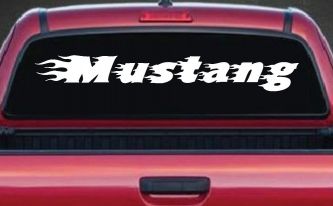 Flaming Mustang Racing Car or Truck Window Decal Sticker