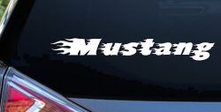 Flaming Mustang Racing Car or Truck Window Decal Sticker