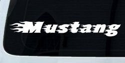 Flaming Mustang Racing Car or Truck Window Decal Sticker