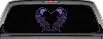 Christian Heart Angel Wings Decal for Car & Truck Windows (Purple)