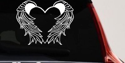 Christian Heart Angel Wings Decal for Car & Truck Windows