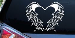 Heart With Angel Wings Christian Car or Truck Window Decal Sticker
