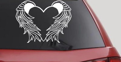 Christian Heart Angel Wings Decal for Car & Truck Windows