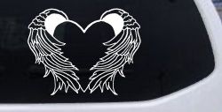 Heart With Angel Wings Christian Car or Truck Window Decal Sticker