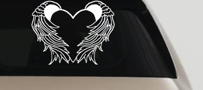 Christian Heart Angel Wings Decal for Car & Truck Windows