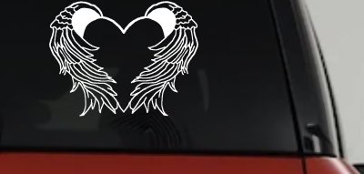 Christian Heart Angel Wings Decal for Car & Truck Windows