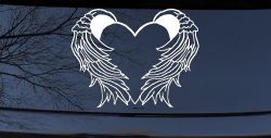 Heart With Angel Wings Christian Car or Truck Window Decal Sticker
