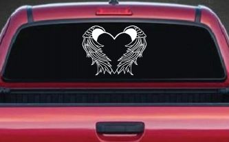 Heart With Angel Wings Christian Car or Truck Window Decal Sticker