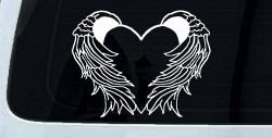 Heart With Angel Wings Christian Car or Truck Window Decal Sticker