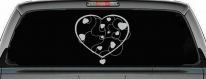 Heart With Vines Swirls Car or Truck Window Decal Sticker (Light Gray)