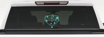 Heart With Vines Swirls Car or Truck Window Decal Sticker (Mint)