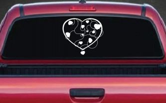 Heart With Vines Swirls Car or Truck Window Decal Sticker