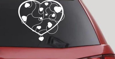 Heart Vines Swirls Car Truck Window Vinyl Decal Sticker