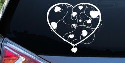 Heart With Vines Swirls Car or Truck Window Decal Sticker