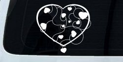 Heart With Vines Swirls Car or Truck Window Decal Sticker