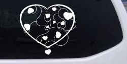Heart With Vines Swirls Car or Truck Window Decal Sticker