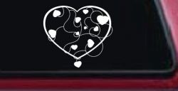 Heart With Vines Swirls Car or Truck Window Decal Sticker