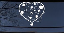 Heart With Vines Swirls Car or Truck Window Decal Sticker