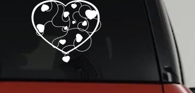 Heart Vines Swirls Car Truck Window Vinyl Decal Sticker