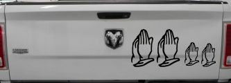Praying Hands Christian Stick Family Car or Truck Window Decal Sticker (Black)