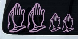Praying Hands Christian Stick Family Car or Truck Window Decal Sticker (Lilac)