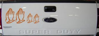 Praying Hands Christian Stick Family Car or Truck Window Decal Sticker (Nut Brown)
