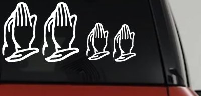 Praying Hands Christian Stick Family Car Decal Vinyl Sticker