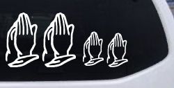 Praying Hands Christian Stick Family Car or Truck Window Decal Sticker