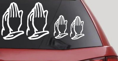 Praying Hands Christian Stick Family Car Decal Vinyl Sticker