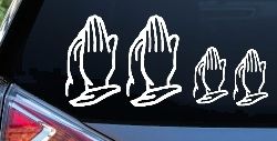 Praying Hands Christian Stick Family Car or Truck Window Decal Sticker
