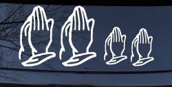 Praying Hands Christian Stick Family Car or Truck Window Decal Sticker