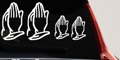 Praying Hands Christian Stick Family Car Decal Vinyl Sticker