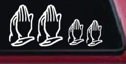 Praying Hands Christian Stick Family Car or Truck Window Decal Sticker