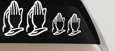 Praying Hands Christian Stick Family Car Decal Vinyl Sticker