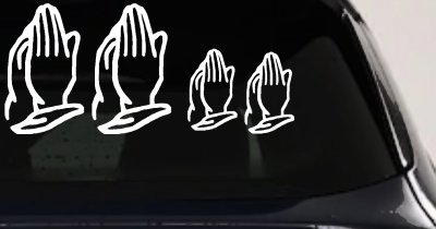 Praying Hands Christian Stick Family Car Decal Vinyl Sticker