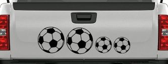 Soccer Ball Stick Family Car or Truck Window Decal Sticker (Black)
