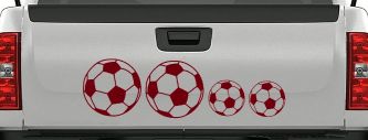 Soccer Ball Stick Family Car or Truck Window Decal Sticker (Burgundy)