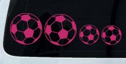 Soccer Ball Stick Family Decal Car Truck Window Vinyl Sticker Fun (Hot Pink)