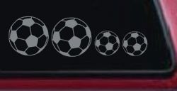 Soccer Ball Stick Family Decal Car Truck Window Vinyl Sticker Fun (Telegrey)