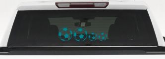 Soccer Ball Stick Family Decal Car Truck Window Vinyl Sticker Fun (Turquoise Blue)
