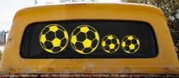 Soccer Ball Stick Family Decal Car Truck Window Vinyl Sticker Fun (Yellow)