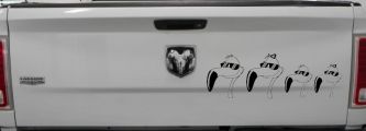 Flamingo Stick Family Car or Truck Window Decal Sticker (Black)
